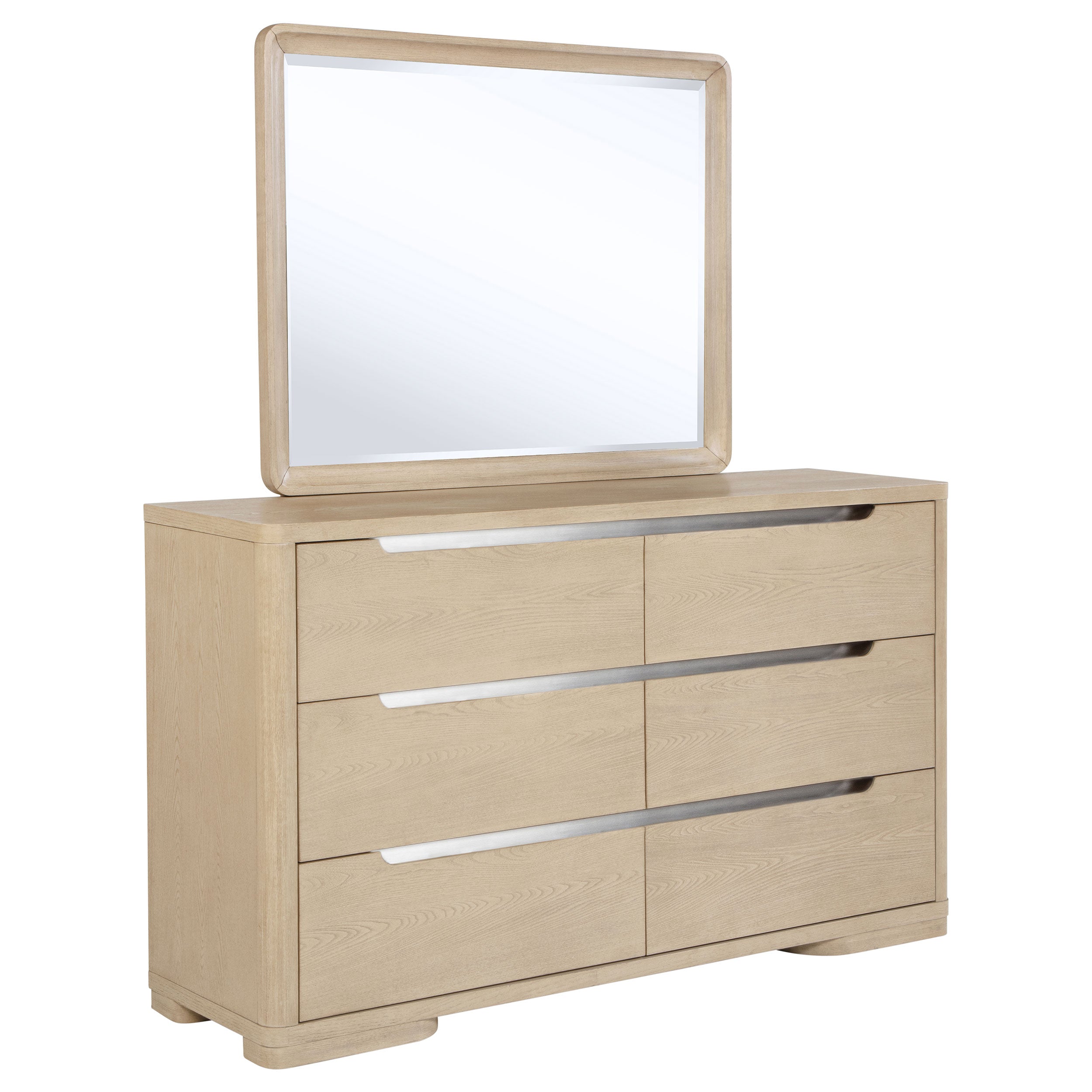Ladera - 6-Drawer Bedroom Dresser and Mirror - Light Elm Ladera - 6-Drawer Bedroom Dresser and Mirror - Light Elm
