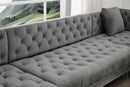 Salma Modern Style Gray Sectional with Acrylic legs
