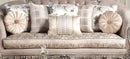 Cristina Traditional Style Sofa in Silver finish Wood