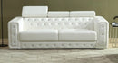 Charlise Modern Style White Sofa in Faux Leather