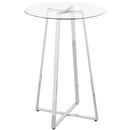 Zanella Glass Top Bar Table Chrome - My Sweet Home Furniture (Queens, NY)