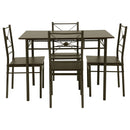 Anna 5-piece Rectangular Dining Set Dark Bronze - My Sweet Home Furniture (Queens, NY)