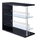 Prescott Rectangular 2-shelf Bar Unit Glossy Black - My Sweet Home Furniture (Queens, NY)