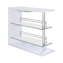 Prescott Rectangular 2-shelf Bar Unit Glossy White - My Sweet Home Furniture (Queens, NY)