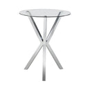 Denali Round Glass Top Bar Table Chrome - My Sweet Home Furniture (Queens, NY)