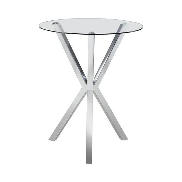 Denali Round Glass Top Bar Table Chrome image