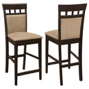 Gabriel Upholstered Counter Height Stools Cappuccino and Beige (Set of 2) - My Sweet Home Furniture (Queens, NY)