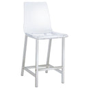 Juelia Counter Height Stools Chrome and Clear Acrylic (Set of 2) - My Sweet Home Furniture (Queens, NY)