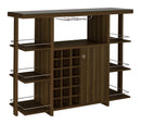 Evelio Bar Unit with Wine Bottle Storage Walnut - My Sweet Home Furniture (Queens, NY)