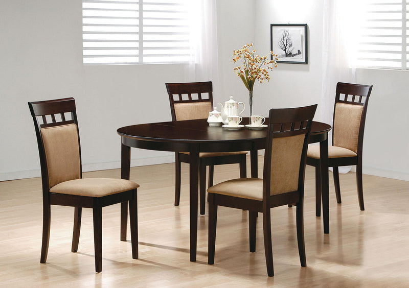 Gabriel 5-piece Extension Leaf Dining Table Set Cappuccino - My Sweet Home Furniture (Queens, NY)