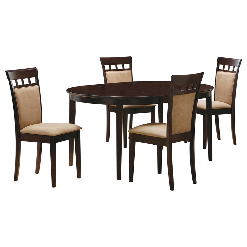 Gabriel 5-piece Extension Leaf Dining Table Set Cappuccino - My Sweet Home Furniture (Queens, NY)