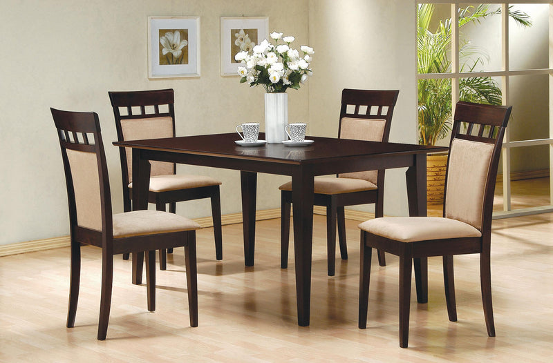 Gabriel 5-piece Rectangular 59-inch Closed Back Dining Set Cappuccino - My Sweet Home Furniture (Queens, NY)