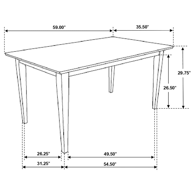 Gabriel 5-piece Rectangular 59-inch Closed Back Dining Set Cappuccino - My Sweet Home Furniture (Queens, NY)