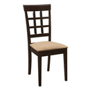 Gabriel Lattice Back Side Chairs Cappuccino and Tan (Set of 2) - My Sweet Home Furniture (Queens, NY)