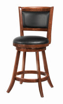 Broxton Upholstered Swivel Counter Height Stools Chestnut and Black (Set of 2) - My Sweet Home Furniture (Queens, NY)