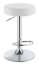 Ramses Adjustable Backless Bar Stool Chrome and White - My Sweet Home Furniture (Queens, NY)