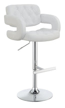 Brandi Adjustable Bar Stool Chrome and White - My Sweet Home Furniture (Queens, NY)