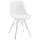 Juniper Armless Dining Chairs White and Chrome (Set of 2) - My Sweet Home Furniture (Queens, NY)