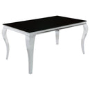 Carone Rectangular Dining Table Chrome and Black - My Sweet Home Furniture (Queens, NY)