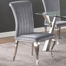 Betty Upholstered Side Chairs Grey and Chrome (Set of 4) - My Sweet Home Furniture (Queens, NY)