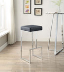 Gervase Square Bar Stool Black and Chrome - My Sweet Home Furniture (Queens, NY)