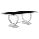 Antoine Rectangular Dining Table Chrome and Black - My Sweet Home Furniture (Queens, NY)