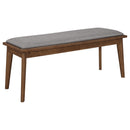 Alfredo Upholstered Dining Bench Grey and Natural Walnut - My Sweet Home Furniture (Queens, NY)