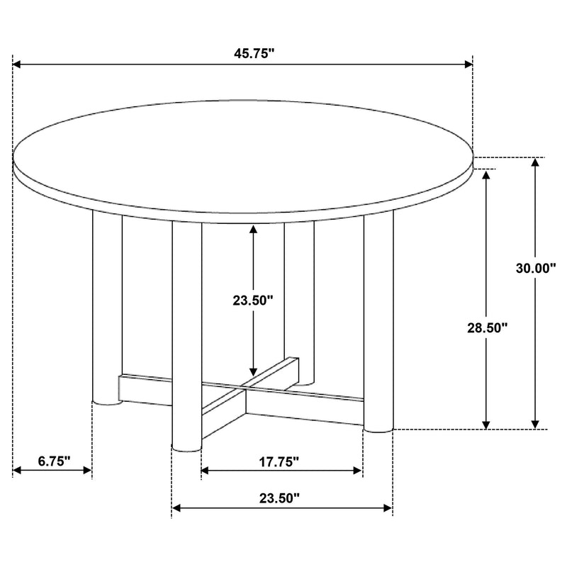 Crestmore 5-piece 46-inch Round Wood Dining Table Set Walnut - My Sweet Home Furniture (Queens, NY)