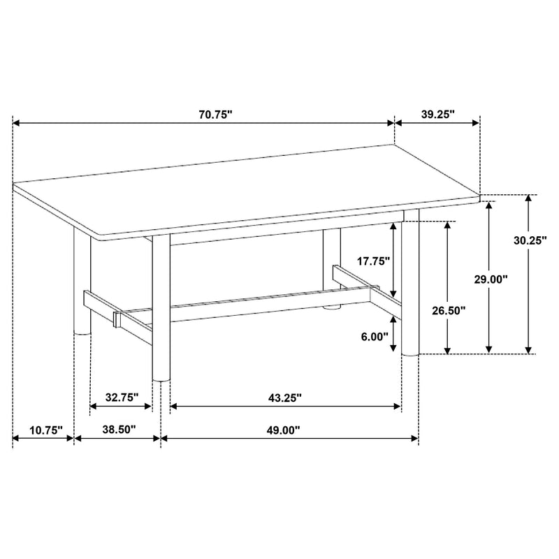 Crestmore 71-inch Rectangular Wood Dining Table Walnut - My Sweet Home Furniture (Queens, NY)
