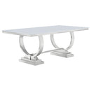 Antoine Rectangle Dining Table White and Chrome - My Sweet Home Furniture (Queens, NY)