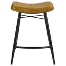 Bayu Leather Upholstered Saddle Seat Backless Counter Height Stool (Set of 2) - My Sweet Home Furniture (Queens, NY)