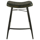 Bayu Leather Upholstered Saddle Seat Backless Counter Height Stool (Set of 2) - My Sweet Home Furniture (Queens, NY)