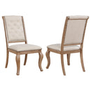 Brockway Tufted Side Chairs Cream and Barley Brown (Set of 2) - My Sweet Home Furniture (Queens, NY)