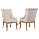 Brockway Tufted Arm Chairs Cream and Barley Brown (Set of 2) - My Sweet Home Furniture (Queens, NY)