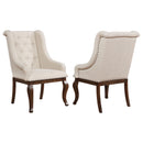 Brockway Tufted Arm Chairs Cream and Antique Java (Set of 2) - My Sweet Home Furniture (Queens, NY)