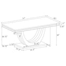 Kerwin Rectangle Faux Marble Top Dining Table White and Chrome - My Sweet Home Furniture (Queens, NY)