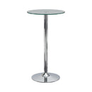 Abiline Glass Top Round Bar Table Chrome - My Sweet Home Furniture (Queens, NY)