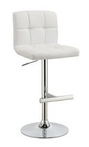 Lenny Adjustable Bar Stools Chrome and White (Set of 2) - My Sweet Home Furniture (Queens, NY)