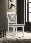 Hollis Cross Back Wood Dining Side Chair White - My Sweet Home Furniture (Queens, NY)