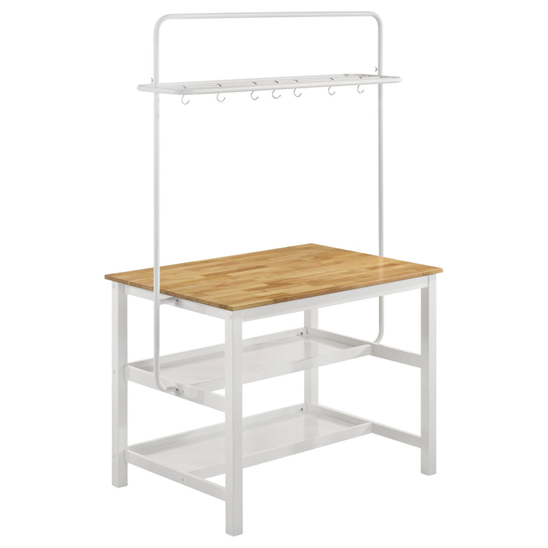 Edgeworth 3-piece Kitchen Island Counter Table Set White - My Sweet Home Furniture (Queens, NY)