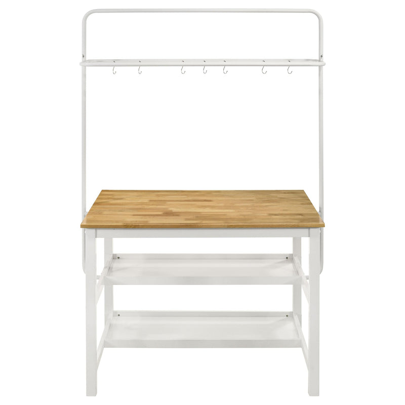 Edgeworth 3-piece Kitchen Island Counter Table Set White - My Sweet Home Furniture (Queens, NY)