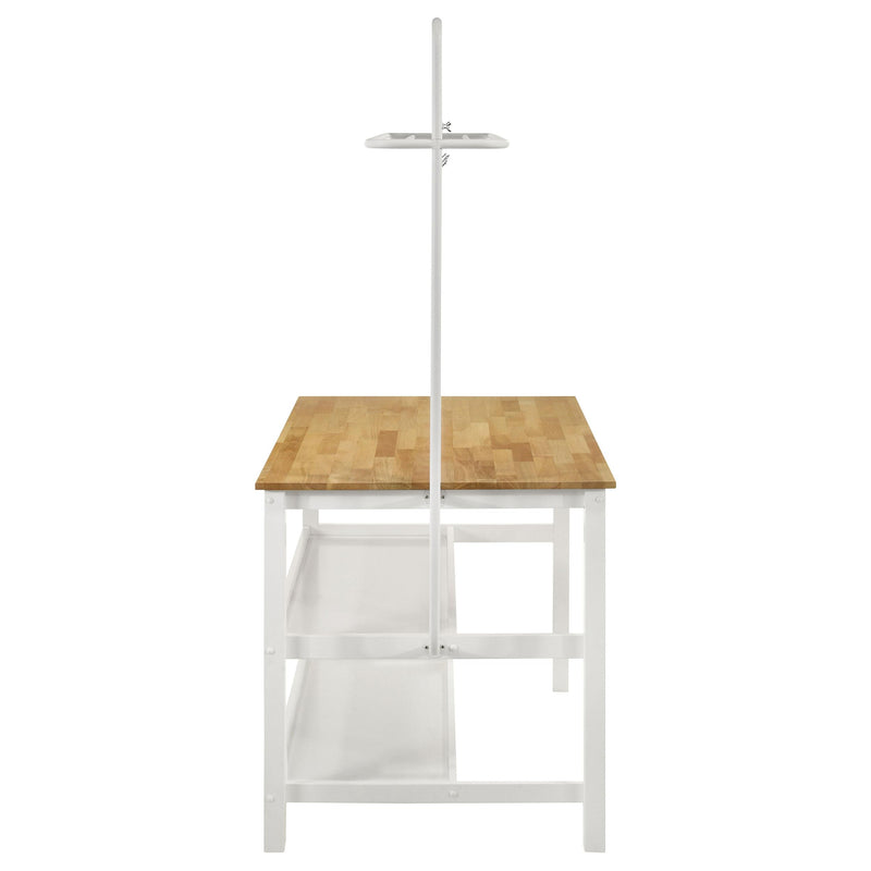 Edgeworth 3-piece Kitchen Island Counter Table Set White - My Sweet Home Furniture (Queens, NY)