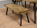 Maverick Rectangular Dining Bench Natural Mango and Black - My Sweet Home Furniture (Queens, NY)