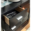 Luminar Black Glass-Insert Dining Table