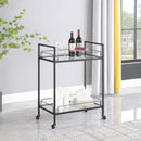 Curltis Serving Cart with Glass Shelves Clear and Black - My Sweet Home Furniture (Queens, NY)