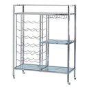 Derion Glass Shelf Serving Cart with Casters Chrome - My Sweet Home Furniture (Queens, NY)