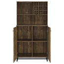 Mendoza 2-door Wine Cabinet Rustic Oak Herringbone and Gunmetal - My Sweet Home Furniture (Queens, NY)
