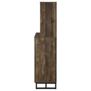 Mendoza 2-door Wine Cabinet Rustic Oak Herringbone and Gunmetal - My Sweet Home Furniture (Queens, NY)