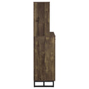 Mendoza 2-door Wine Cabinet Rustic Oak Herringbone and Gunmetal - My Sweet Home Furniture (Queens, NY)