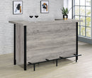 Bellemore Bar Unit with Footrest Grey Driftwood and Black - My Sweet Home Furniture (Queens, NY)